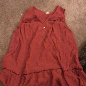 Tank orange see though top